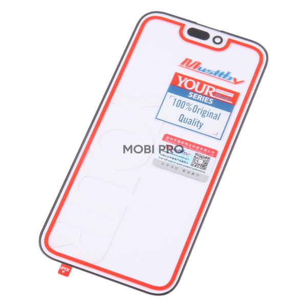 Стекло для переклейки MUSTTBY iPhone 16 Pro Max в сборе с OCA 100% Черный