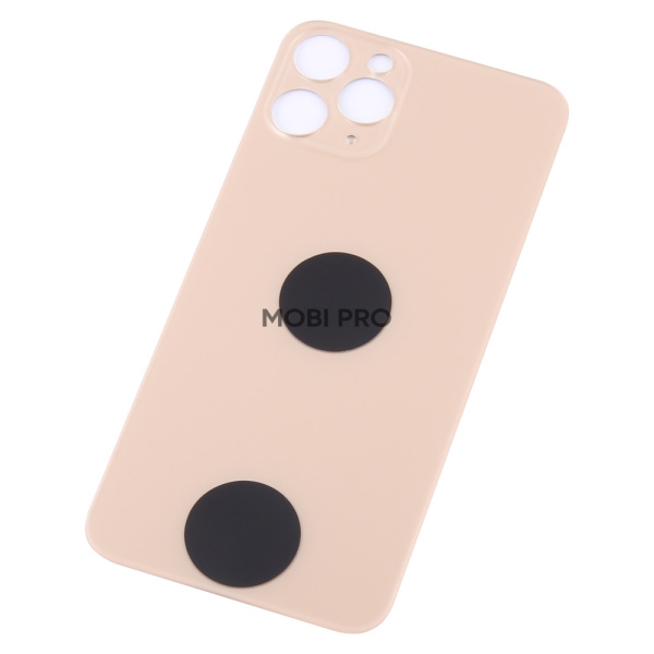 Задняя крышка для iPhone 11 Pro (A2215) Золото (стекло, монолит, широкий вырез под камеру, логотип) - Премиум