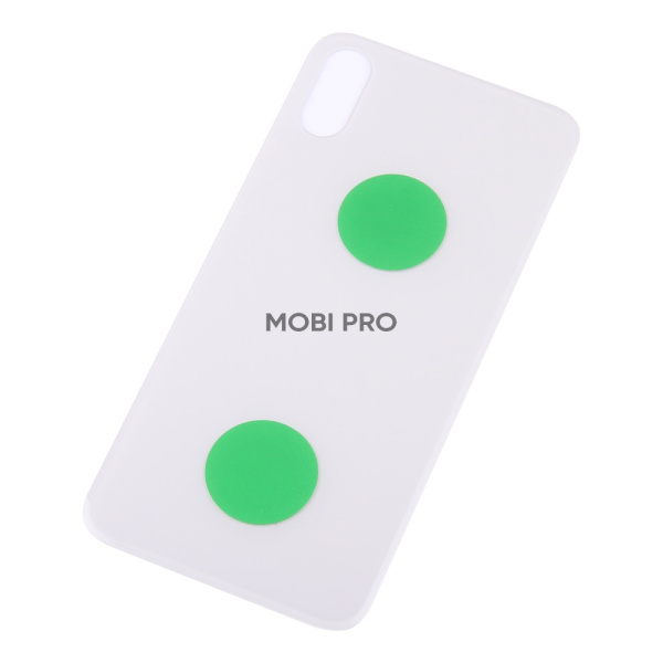 Задняя крышка для iPhone Xs (A2097/A1920) Белый (стекло, монолит, широкий вырез под камеру, логотип) - Премиум