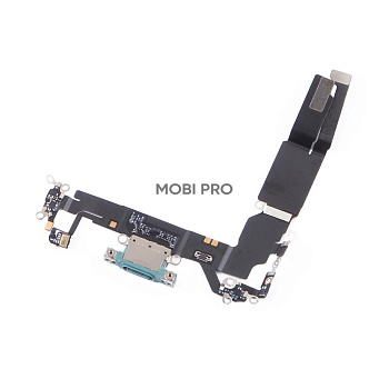 Шлейф для iPhone 16 на системный разъём/микрофон Бирюзовый в сборе - OR