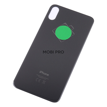 Задняя крышка для iPhone Xs Max (A1921/A2101) Серый (стекло, монолит, широкий вырез под камеру, логотип) - Премиум