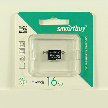 Карта памяти MicroSDHC 16GB Class 10 Smartbuy UHS-I + SD адаптер