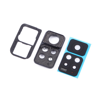 Стекло камеры для Xiaomi Redmi Note 11 Pro 4G (2201116TG) в сборе с рамкой Черный