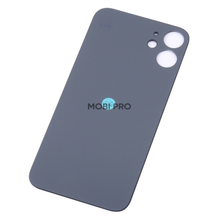 Задняя крышка для iPhone 12 mini (A2399) Черный (стекло, монолит, широкий вырез под камеру, логотип) - Премиум